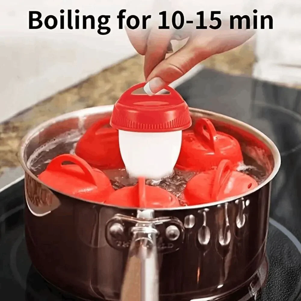 Silicone Egg Boiler Heat Resistant Cooking Cups - 6 Piece